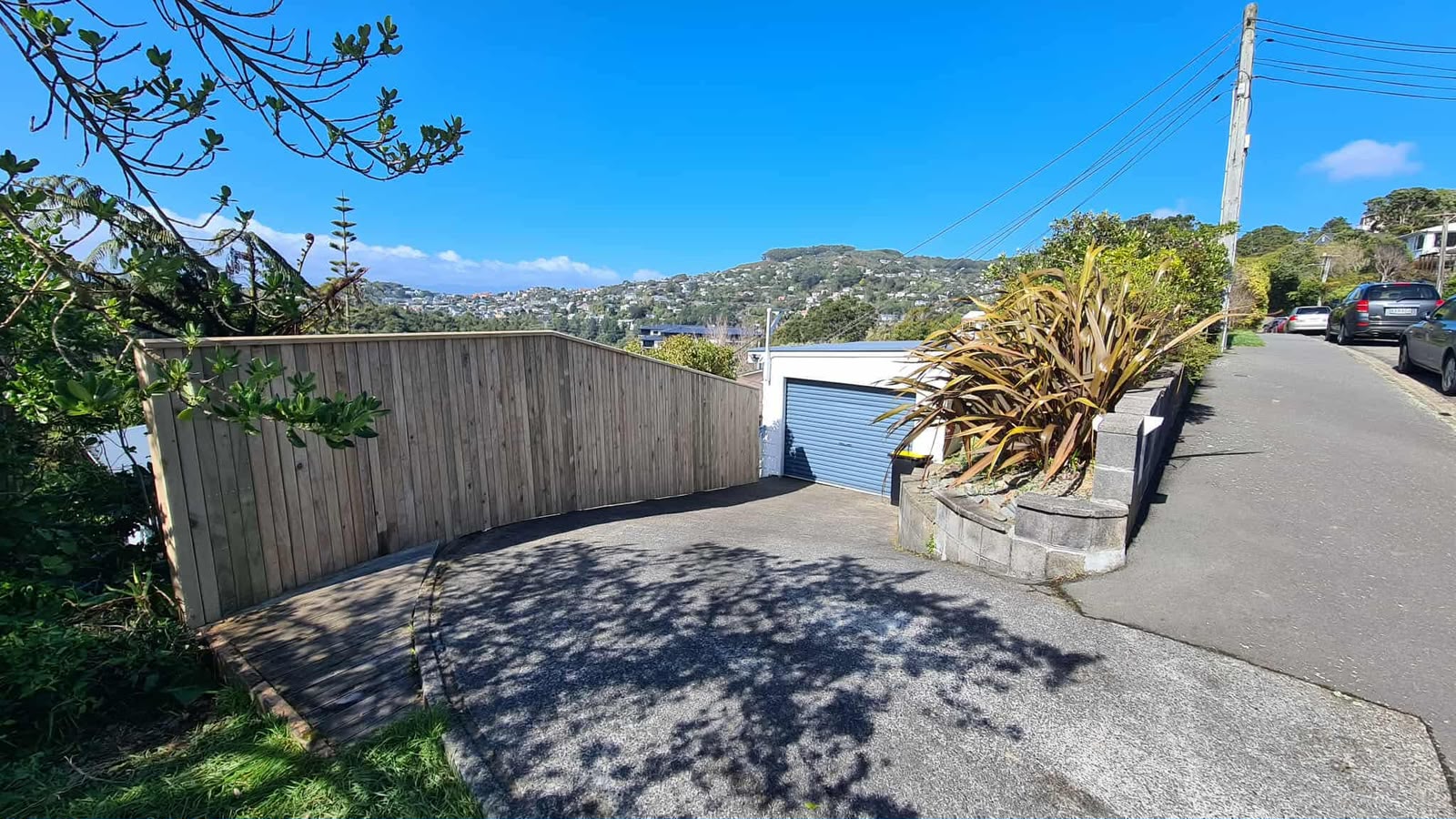Modern automated gate and fencing at a Wellington property